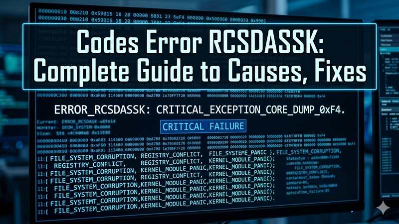 Codes Error RCSDASSK: Complete Guide to Causes, Fixes
